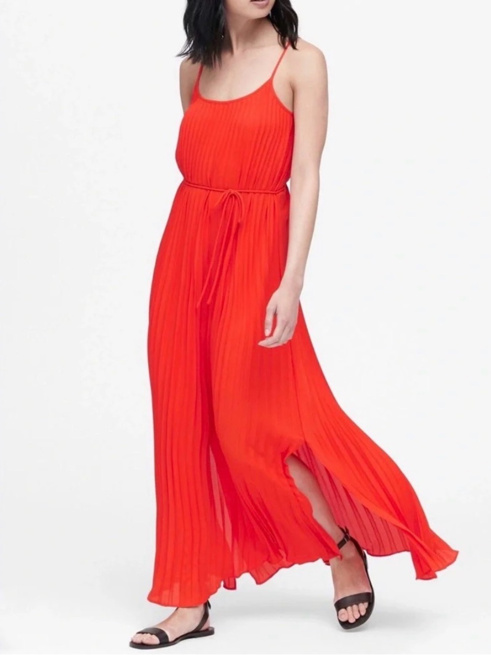 Banana Republic Red Pleated Dress